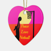 Goal Shooter Peace Love Netball Quote Keramisch Ornament (Links)