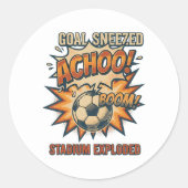 Goal Sneezed Stadium Exploded Ronde Sticker (Voorkant)