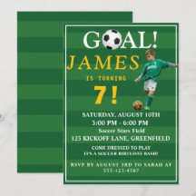 Goal! Soccer Birthday Invite for Kids – Age 7