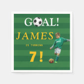 Goal! Soccer Birthday Napkins for Kids – Age 7 Servet (Voorkant)