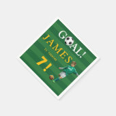 Goal! Soccer Birthday Napkins for Kids – Age 7 Servet (Hoek)