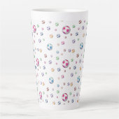 Goal Soccer Pattern Latte Mok (Voorkant)