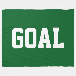 GOAL Sportief Wit Tekst Op Vintage Groen Fleece Deken