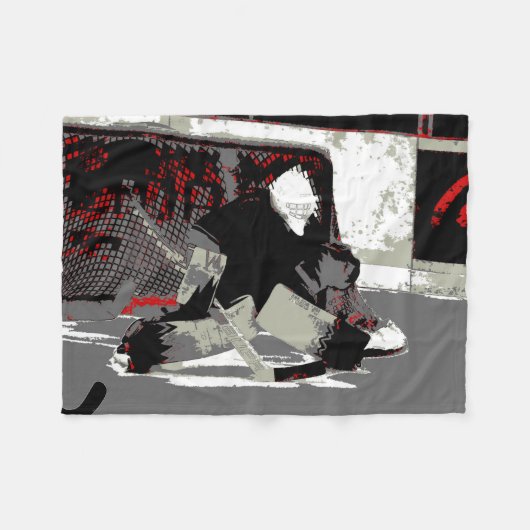 Goal Stopper - Ice Hockey Goalie Fleece Deken (Voorkant (Horizontaal))