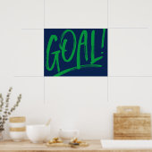 Goal, voetbalhockeyblauwe groene sportkunst poster (Keuken)