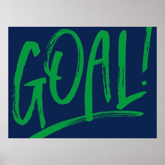 Goal, voetbalhockeyblauwe groene sportkunst poster (Voorkant)