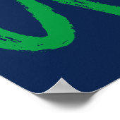 Goal, voetbalhockeyblauwe groene sportkunst poster (Hoek)