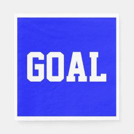GOAL White Athletic Text On Bright Royal Blue Servet