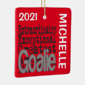 Goalie Extraordinaire CUSTOM Keramisch Ornament (Rechts)