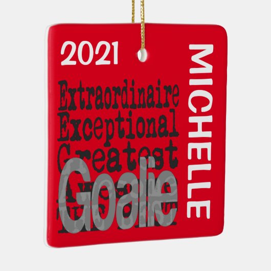 Goalie Extraordinaire CUSTOM Keramisch Ornament (Rechts)