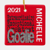 Goalie Extraordinaire CUSTOM Keramisch Ornament (Voorkant)