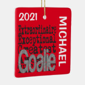 Goalie Extraordinaire CUSTOM Keramisch Ornament (Rechts)