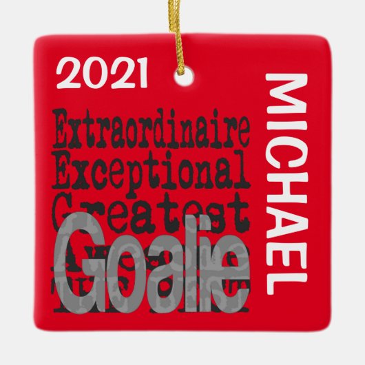 Goalie Extraordinaire CUSTOM Keramisch Ornament (Voorkant)