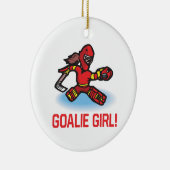 Goalie Girl Keramisch Ornament (Rechts)