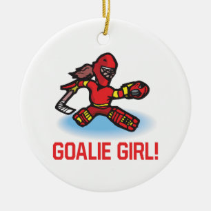 Goalie Girl Keramisch Ornament
