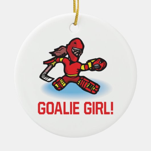 Goalie Girl Keramisch Ornament (Voorkant)