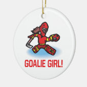 Goalie Girl Keramisch Ornament (Links)