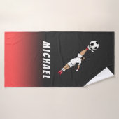 Goalie Goalkeeper Soccer Player Cool Black Kindere Badhanddoek (Badhanddoek)