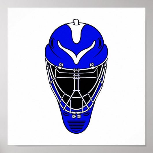 Goalie Helmet Blue Poster (Voorkant)