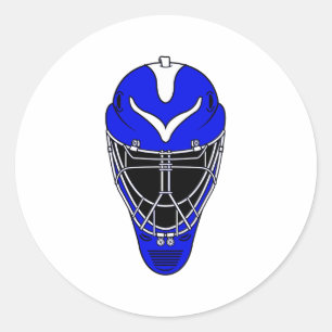 Goalie Helmet Blue Ronde Sticker