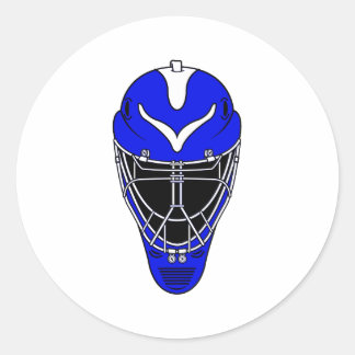 Goalie Helmet Blue Ronde Sticker