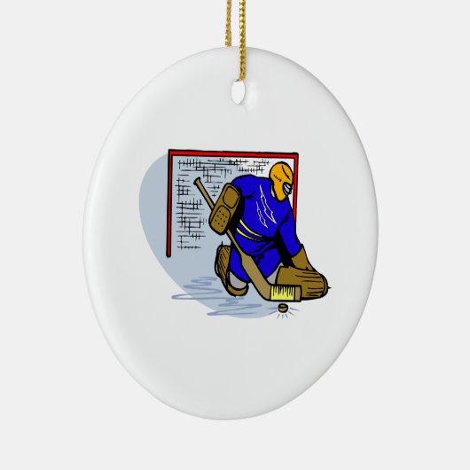 Goalie Hockey Keramisch Ornament (Rechts)