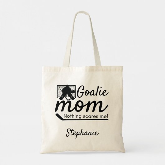 Goalie Hockey mama canvas tas zwart (Achterkant)