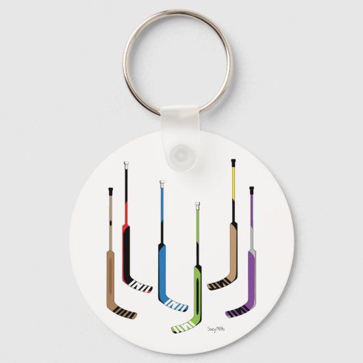 Goalie Hockey Sticks Sleutelhanger (Voorkant)
