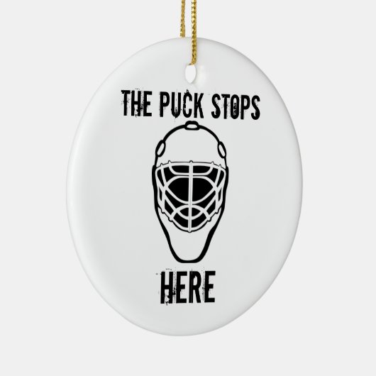 Goalie-mask, de puck stopt hier keramisch ornament (Rechts)