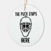Goalie-mask, de puck stopt hier keramisch ornament (Links)
