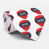 Goalie Mask Red en Blue Stropdas (Opgerold)
