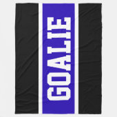 GOALIE Text Bold Athletic Blue Black White Stripes Fleece Deken (Voorkant)