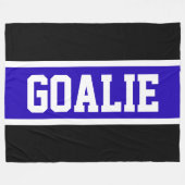 GOALIE Text Bold Athletic Blue Black White Stripes Fleece Deken (Voorkant (Horizontaal))