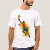 Goalkeeper Dive T-shirt – Waterverf Football Art S (Voorkant)