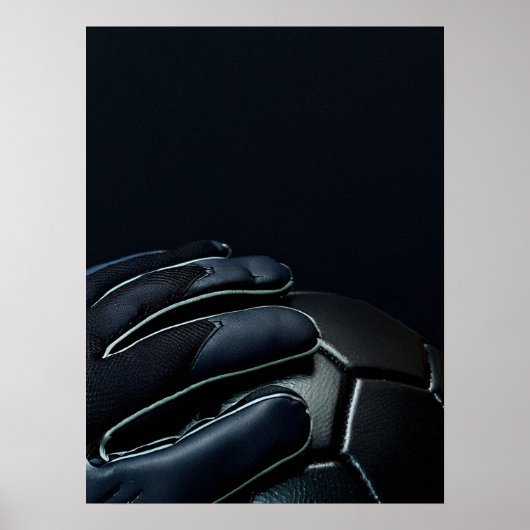 Goalkeeper Gloves Dark Dramatic Close Up Poster (Voorkant)