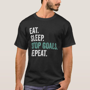 Goalkeeper Outfit Boys Eat Sleep Stop Goals Herhaa T-shirt