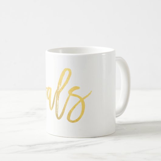 GOALS Gold Folie Modern Script Trendy Custom Koffiemok (Voorkant rechts)