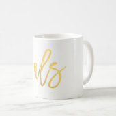 GOALS Goud Folie Modern Script Trendy Op Maat Koffiemok (Voorkant rechts)