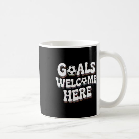 Goals Welcome Here Retro Soccer _2  Koffiemok (Rechts)