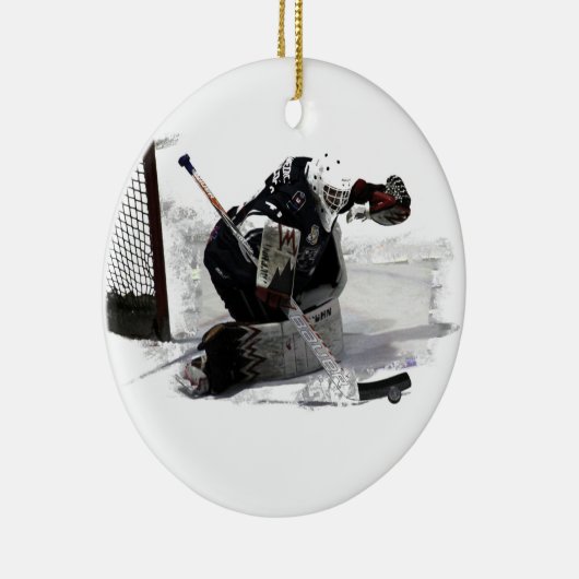 Goaltender - Hockey Player Ceramic Ornament (Rechts)