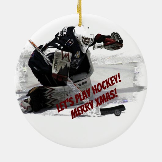 Goaltender - Hockey Player Ceramic Ornament (Achterkant)