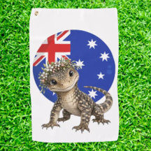 Goanna Een Klein Stukje Australië Golf Handdoek