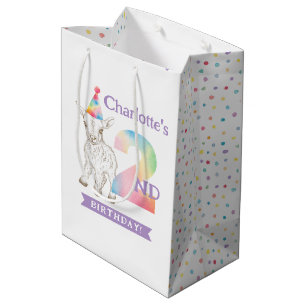 Goat 2e Verjaardag Gift Bag – Boerderij Animal Par Medium Cadeauzakje