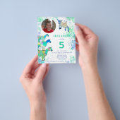 Goat 5th Birthday Foto Green Blue Budget Flyer (Hand)