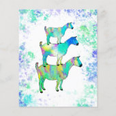 Goat 5th Birthday Foto Green Blue Budget Flyer (Achterkant)
