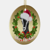 GOAT Alpine Dairy Goat Doe Santa Hat Kerstmis Keramisch Ornament (Rechts)