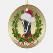GOAT Alpine Dairy Goat Doe Santa Hat Kerstmis Keramisch Ornament (Links)