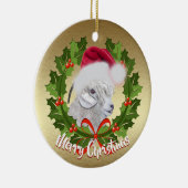 GOAT Angora Goat Doe Santa Hat Kerstmis Keramisch Ornament (Rechts)