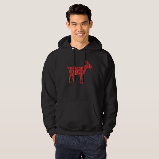 Goat Animal Heart Shape Goat Valentine Day Hoodie (Voorkant volledig)