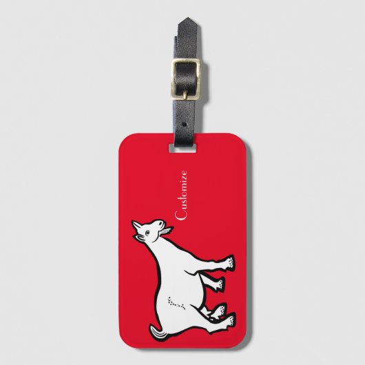 Goat Animal Thunder_Cove Bagagelabel (Voorkant (verticaal))